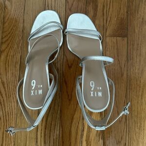 Mix 6 silver strappy heels